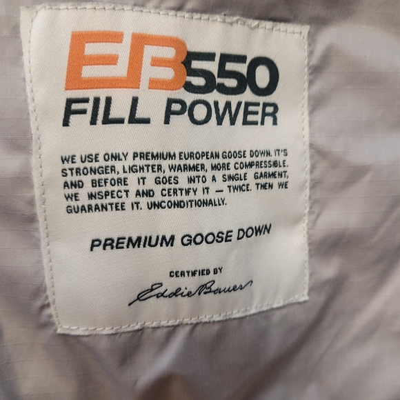 Eddie Bauer Women's White Gray Quilted Down Vest With Toggles Size Medium - Picture 5 of 12